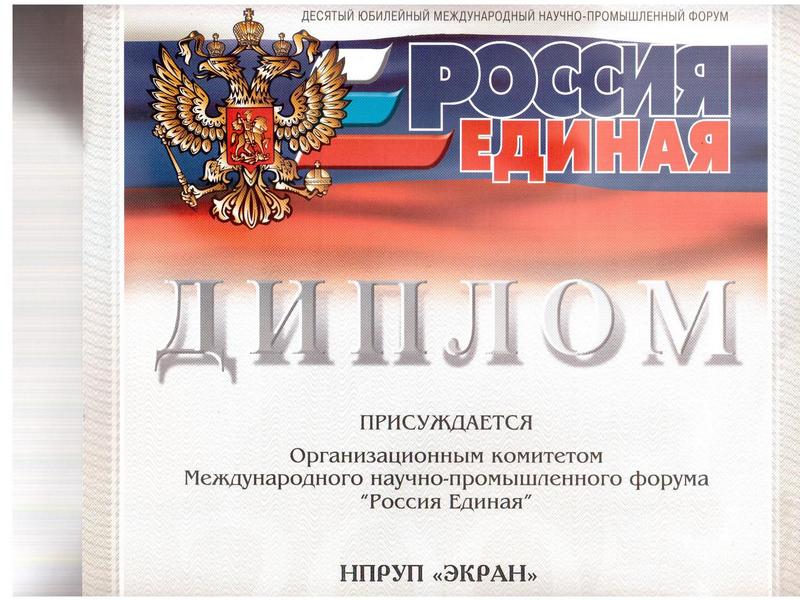 Диплом Россия Единая 2005
